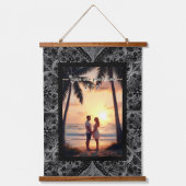 Keramische kant zwart hangend wandkleed (Voorkant)