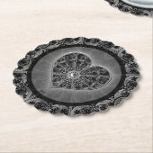 Keramische kant zwart kartonnen onderzetters (Gekanteld)