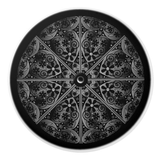 Keramische kant zwart knop (Voorkant)