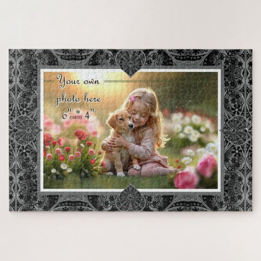 Keramische kant Zwart Legpuzzel (Horizontaal)