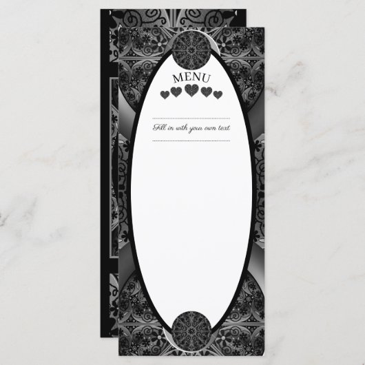 Keramische kant zwart menu (Voorkant / Achterkant)