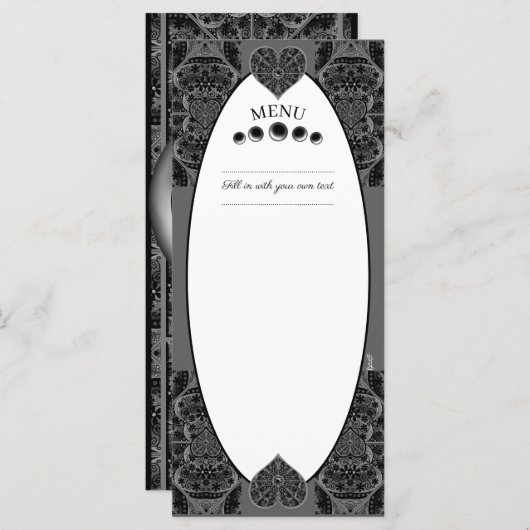 Keramische kant zwart menu (Voorkant / Achterkant)