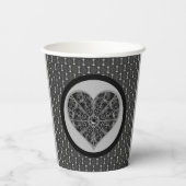 Keramische kant zwart papieren bekers (Achterkant)