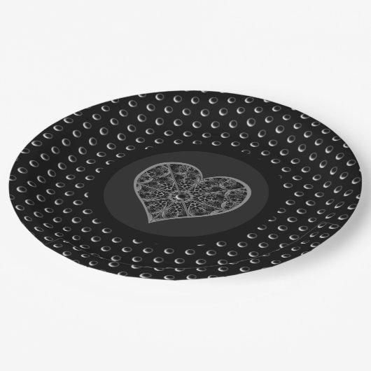 Keramische kant zwart papieren bordje (Gekanteld)