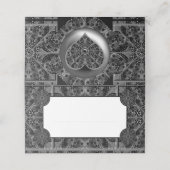 Keramische kant zwart plaatskaartje (Buitenkant ongevouwen)