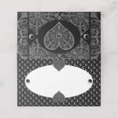 Keramische kant zwart plaatskaartje (Buitenkant ongevouwen)