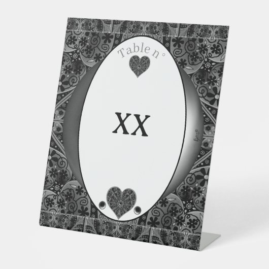 Keramische Kant Zwart Reclamebord Met Voetstuk (Voorkant)