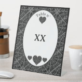 Keramische kant zwart reclamebord met voetstuk (Insitu)