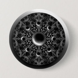Keramische kant zwart ronde button 7,6 cm