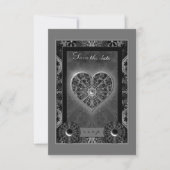 Keramische kant Zwart RSVP Kaartje (Voorkant)