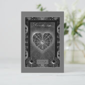 Keramische kant Zwart RSVP Kaartje (Staand voorkant)