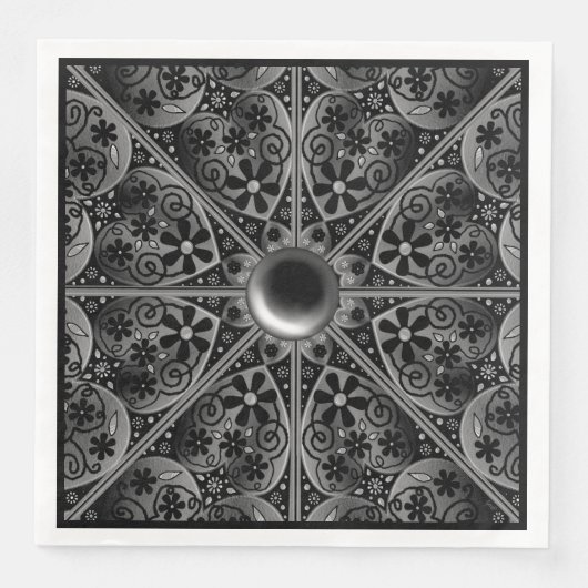 Keramische kant zwart servet (Voorkant)