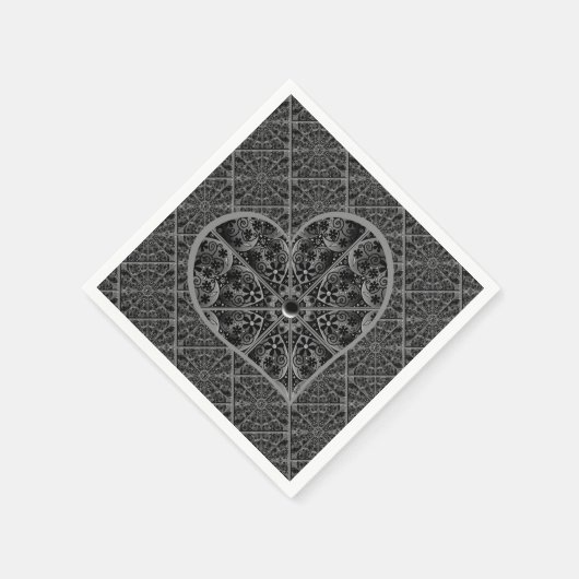 Keramische kant zwart servet (Hoek)