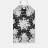 Keramische kant zwart & sneeuwvlok cadeaulabel (Achterkant)