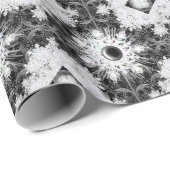 Keramische kant zwart & sneeuwvlok cadeaupapier (Rol Hoek)