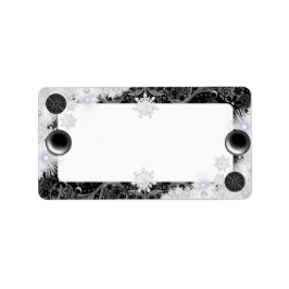 Keramische kant Zwart & sneeuwvlok Etiket