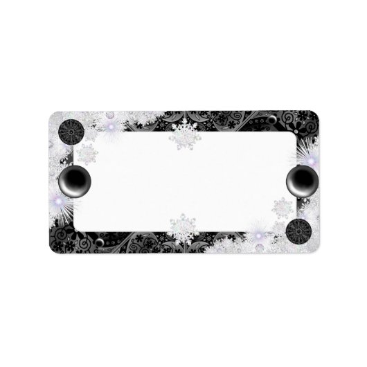 Keramische kant Zwart & sneeuwvlok Etiket (Voorkant)