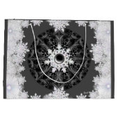 Keramische kant zwart & sneeuwvlok groot cadeauzakje (Achterkant)