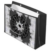 Keramische kant zwart & sneeuwvlok groot cadeauzakje (Voorkant Gekanteld)