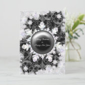 Keramische kant zwart & sneeuwvlok kaart (Staand voorkant)