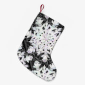 Keramische kant zwart & sneeuwvlok kleine kerstsok (Voorkant (Hangend))