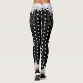 Keramische kant zwart & sneeuwvlok leggings (Achterkant)