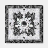 Keramische kant zwart & sneeuwvlok magneet (Voorkant)