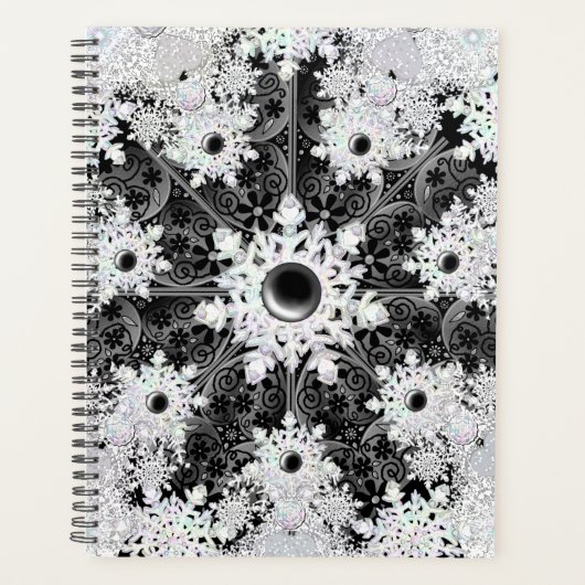 Keramische kant zwart & sneeuwvlok planner (Voorkant)