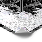 Keramische kant zwart & sneeuwvlok poster (Hoek)