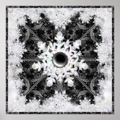 Keramische kant zwart & sneeuwvlok poster (Voorkant)