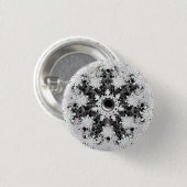 Keramische kant zwart & sneeuwvlok ronde button 3,2 cm (Voorkant /achterkant)