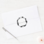 Keramische kant zwart & sneeuwvlok ronde sticker (Envelop)