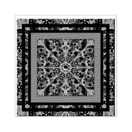 Keramische kant zwart & sneeuwvlok rubberstempel