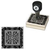 Keramische kant zwart & sneeuwvlok rubberstempel (Gestempeld)