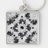 Keramische kant zwart & sneeuwvlok sleutelhanger (Voorkant)