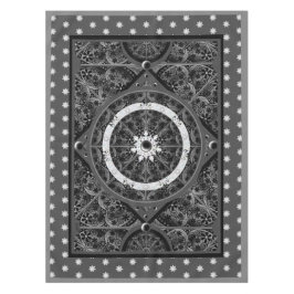 Keramische kant zwart & sneeuwvlok tafelkleed