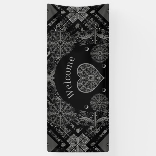 Keramische kant zwart spandoek (Verticaal)