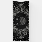 Keramische kant zwart spandoek (Verticaal)