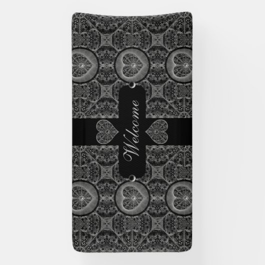 Keramische kant zwart spandoek (Verticaal)