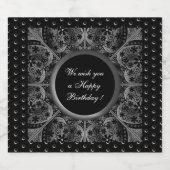 Keramische kant zwart sparkling wijnetiket (Enkel label)