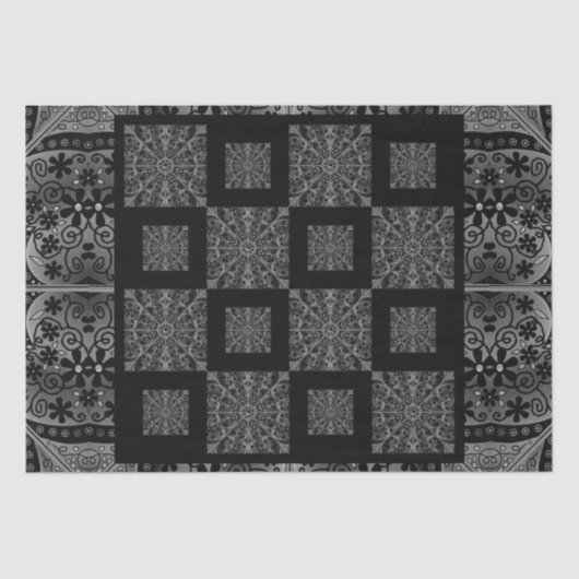 Keramische kant zwart tissuepapier (Voorkant)