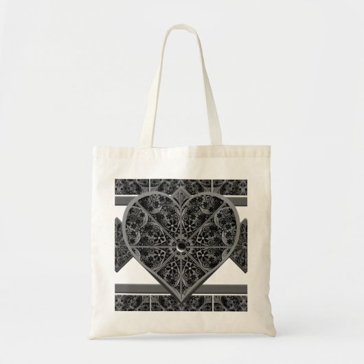 Keramische kant zwart tote bag (Voorkant)