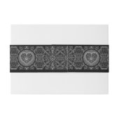 Keramische kant zwart uitnodigingen wikkel (Achterkant Voorbeeld)