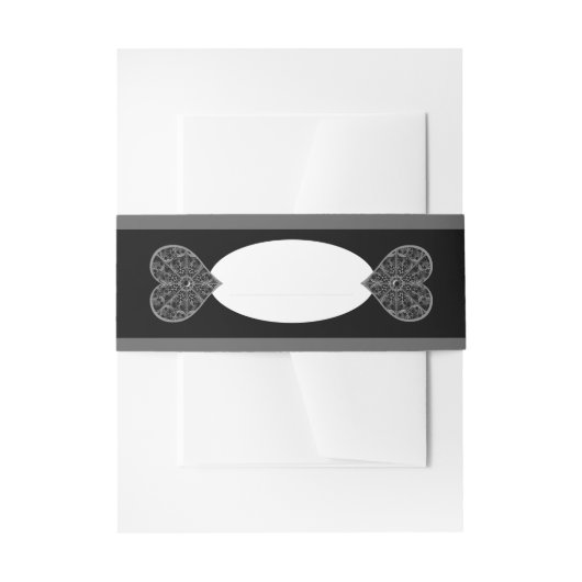 Keramische kant zwart uitnodigingen wikkel (Voorkant Voorbeeld)