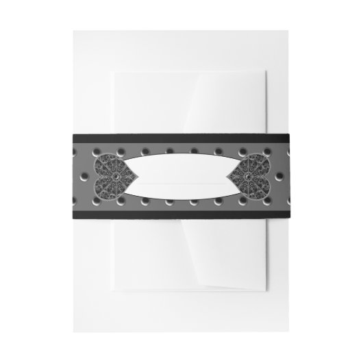 Keramische kant zwart uitnodigingen wikkel (Voorkant Voorbeeld)