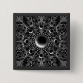 Keramische kant zwart vierkante button 5,1 cm (Voorkant)