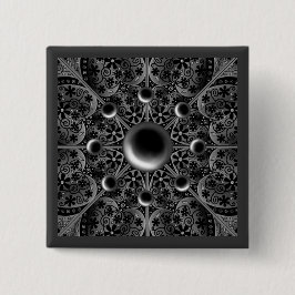 Keramische kant zwart vierkante button 5,1 cm