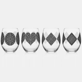Keramische kant Zwart Wijnglas Zonder Voet