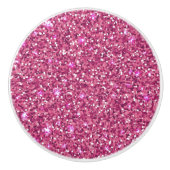 Keramische kast Knob-Pink Faux Glitter Knop (Voorkant)