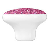 Keramische kast Knob-Pink Faux Glitter Knop (Zijkant)